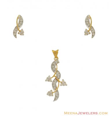 22kt Two Tone Pendant Set ( Fancy Pendant Set )