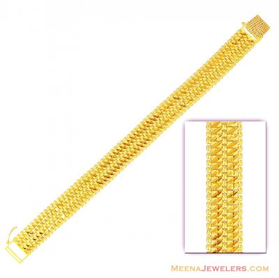 22K Fancy Mens Gold Bracelet  ( Men`s Bracelets )