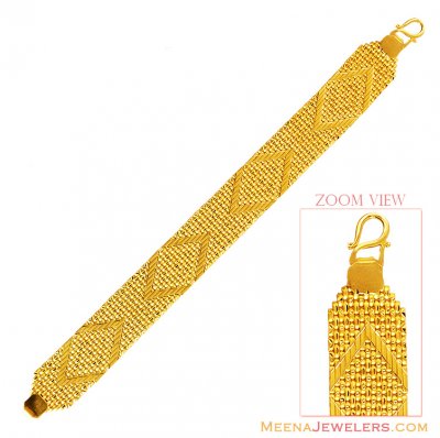 22K Mens Gold Wide Bracelet ( Men`s Bracelets )