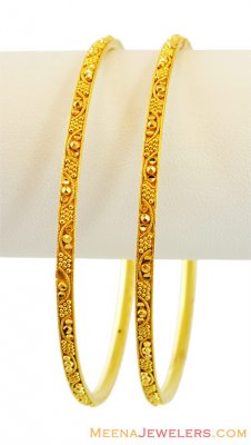 22k Fancy Gold Bangles (pair) ( Gold Bangles )