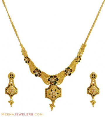 22K Exclusive Meenakari Set ( Light Sets )