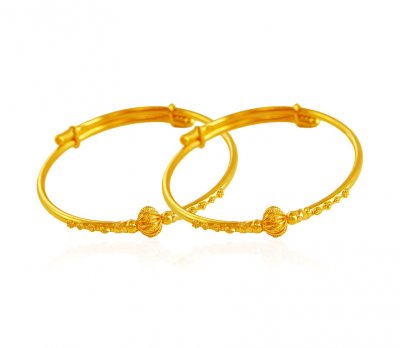 22k Baby Kadas (2 Pc) ( Baby Bangles )