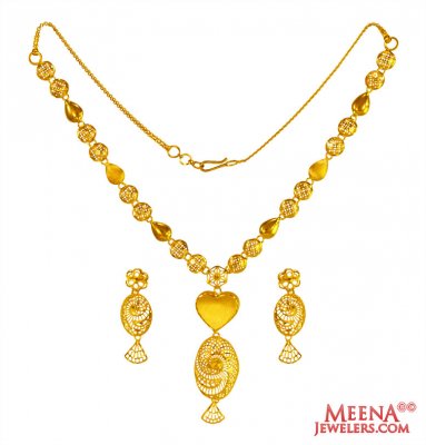 22 Karat Yellow Gold Necklace Set ( Light Sets )