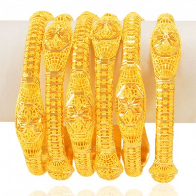 22kt Gold Bangles Set (6 Pc) ( Set of Bangles )