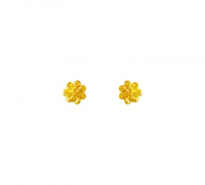 Fancy 22k Gold baby Earrings ( 22 Kt Gold Tops )