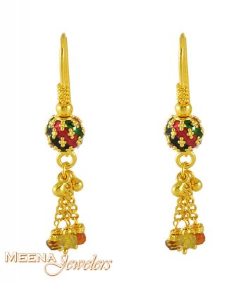 Gold Hook Earrings ( 22Kt Gold Fancy Earrings )