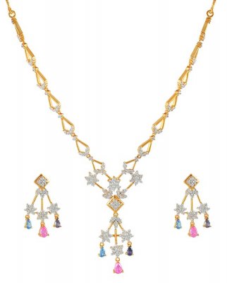 Gold Fancy Necklace Set ( Gold Designer Sets )