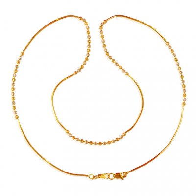 22k  Gold Two Tone Chain ( 22Kt Gold Fancy Chains )