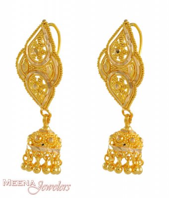 22Kt Hook Earrings ( 22Kt Gold Fancy Earrings )