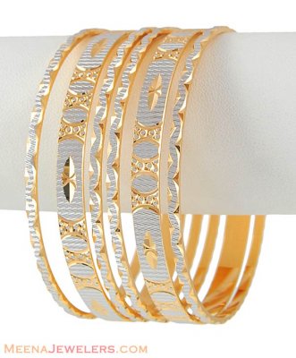 Bangles with white Rhodium  ( Two Tone Bangles )