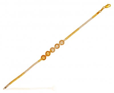 22 Karat Gold Two Tone Bracelet ( Ladies Bracelets )