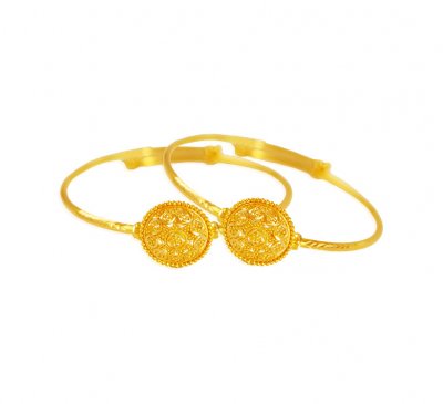 22k Gold Baby Bangles (2 pcs)  ( Baby Bangles )