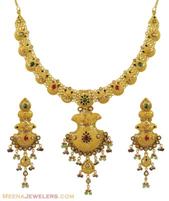 22K Exclusive Gold Necklace Set ( 22 Kt Gold Sets )