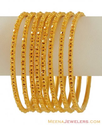 Filigree Gold Bangle (6 Pcs) ( Set of Bangles )