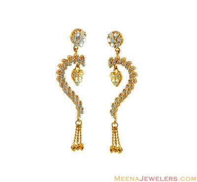 Fancy Long Signity Earrings 22k  ( Signity Earrings )