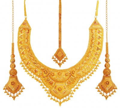 22K Indian Bridal Necklace set ( Bridal Necklace Sets )