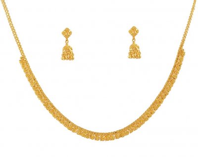 Necklace Earring Set (22K Gold) ( Light Sets )