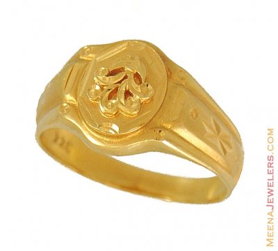 Mens Gold Ring (Flower design) ( Mens Gold Ring )