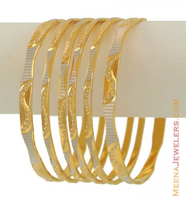 Fancy Two Tone Bangles Set(22k)(6 pcs) ( Set of Bangles )