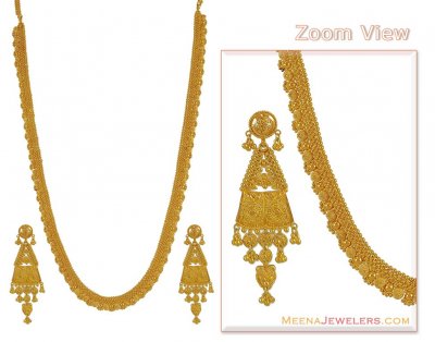 22Kt Long Necklace Set ( Bridal Necklace Sets )