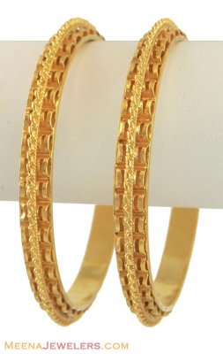 22K Yellow Gold Bangles(2 Pcs) ( Gold Bangles )