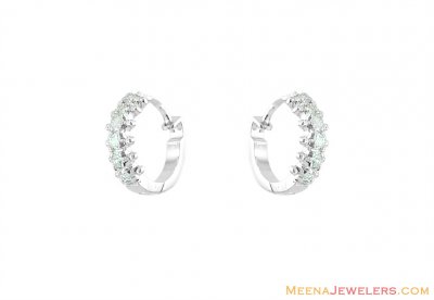 Beautiful 18K Clip On Earrings ( White Gold Earrings )