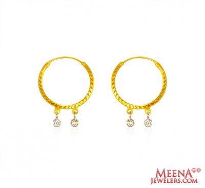 22kt Yellow Gold Hoop Earrings ( Hoop Earrings )