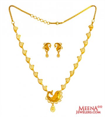 22K Yellow Gold Necklace Set ( Light Sets )