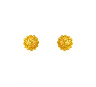 22k Gold Baby Earrings ( 22 Kt Gold Tops )