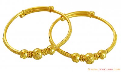 Fancy Filigree Baby Bangles 22k  ( Baby Bangles )