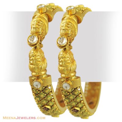 22k Antique Stones Kada(1 Pcs) ( Antique Bangles )