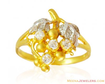 22k Fancy Signity Stone Ring ( Ladies Signity Rings )