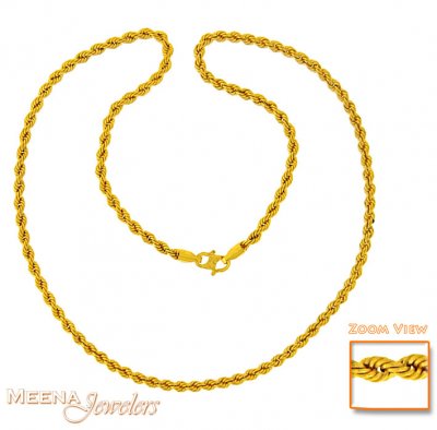 22 Kt Gold Rope Chain ( Plain Gold Chains )