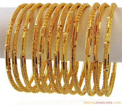 Fancy Pipe Bangles  Set (12 pcs)  ( Set of Bangles )