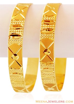 22K Gold Bangles(2 Pc) ( Gold Bangles )