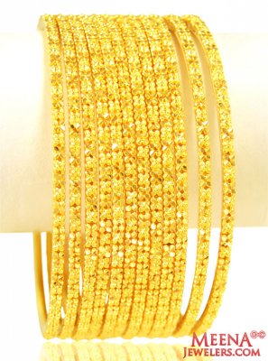 22 Kt Gold Bangles Set 12PCs  ( Set of Bangles )