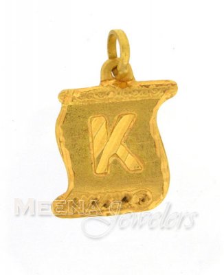 22Kt Initial Pendant (K) ( Initial Pendants )