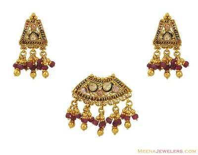 Indian Pendant Set (22 Karat) ( Antique Pendant Sets )