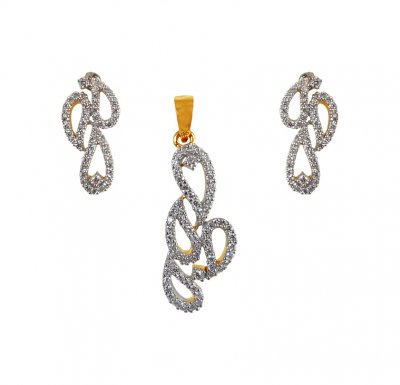 18KT Gold Diamond Pendant Set ( Diamond Pendant Sets )