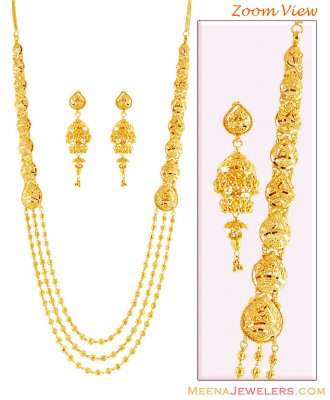 22K Gold Layered Necklace Set ( 22 Kt Gold Sets )