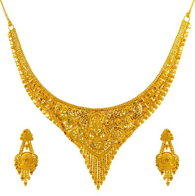 22K  Necklace Earring Set ( 22 Kt Gold Sets )