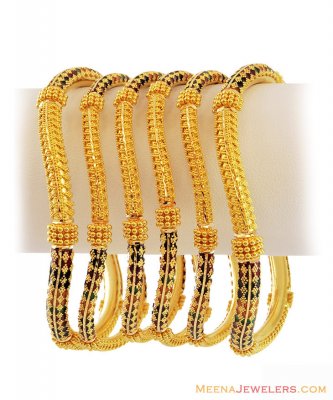 22K Gold Meenakari Bangles Set ( Set of Bangles )