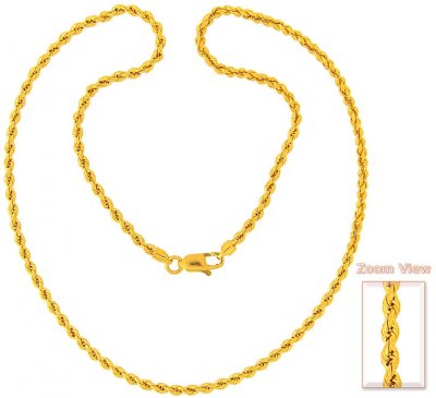 Gold Rope Chain (18 Inch) ( Plain Gold Chains )