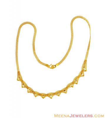 22K Gold Ladies Fancy Chain ( 22Kt Gold Fancy Chains )