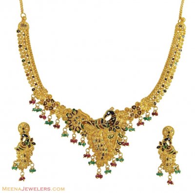 Exclusive Peacock Necklace Set ( 22 Kt Gold Sets )