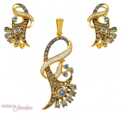 22Kt Designer Pendant Set ( Fancy Pendant Set )