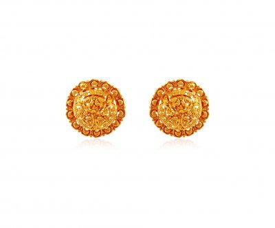 22K Gold Tops Earrings ( 22 Kt Gold Tops )