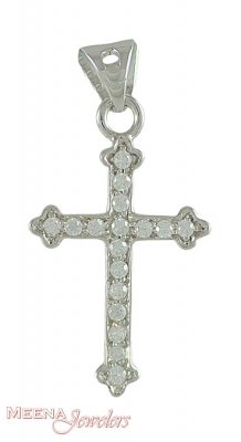 18K White Gold Cross Pendant ( Jesus Cross Pendants )