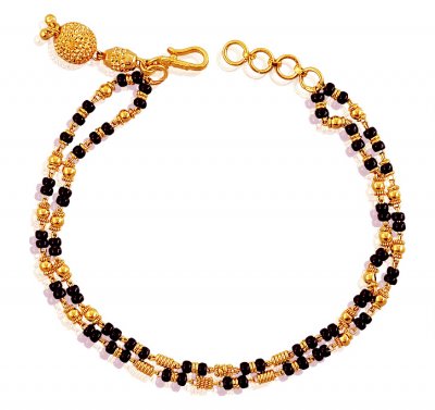 22K Gold Black Beads Bracelet  ( Ladies Bracelets )