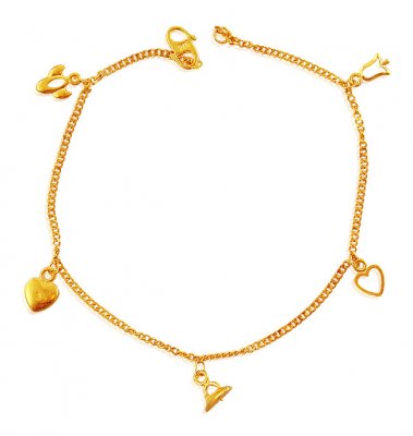 Simple,beautiful charm bracelet in 22kt gold #22ktgold #bracelets